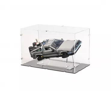 10300 DeLorean die Zeitmaschine aus Zurück in die Zukunft - Acryl Vitrine (mittel) & Ständer