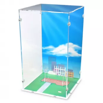 43217 Carls Haus aus "Oben" - XL Acryl Vitrine & Ständer & Vinylhintergrund