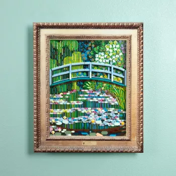 31220 Claude Monet Bridge over a Pond of Water Lilies - Wall Mounted Display Case (Special Edition)