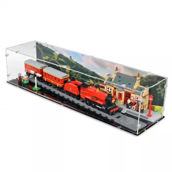 76423 Hogwarts Express & der Bahnhof von Hogsmeade - Acryl Vitrine Lego