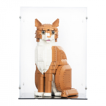 Preview: 21376 Orangefarbene Katze - Acryl Vitrine Lego