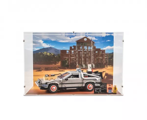 Acryl Vitrinen für Deine Lego Modelle-Lego 10300 Acrylständer für Delorean  - Die Zeitmaschine aus Zurück in die Zukunft