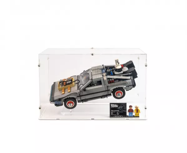 10300 DeLorean die Zeitmaschine aus Zurück in die Zukunft - Acryl Vitrine (mittel) & Ständer