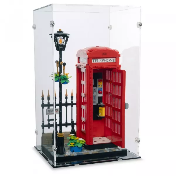 21347 Rote Londoner Telefonzelle - Acryl Vitrine Lego