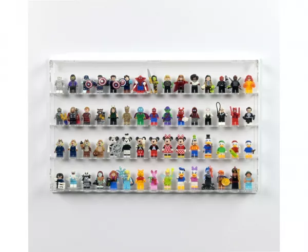 60 Lego Minifiguren - Acryl Wand Vitrine