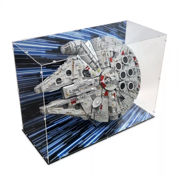 Lego 75192 UCS Millennium Falcon (On Stand) Display Case - Vinyl Background